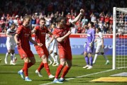 随着圣保利0-2，拜仁4-3，勒沃库森2-1，德甲最新积分榜出炉